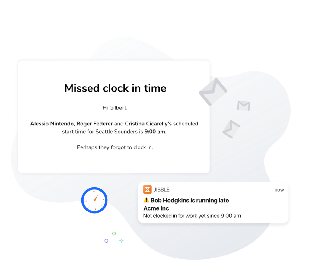 Notification on missed clock in