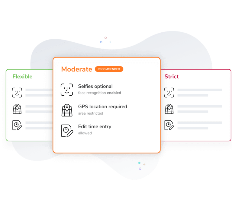 Time tracking restrictions for clocking in