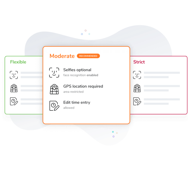 Time tracking restrictions for clocking in