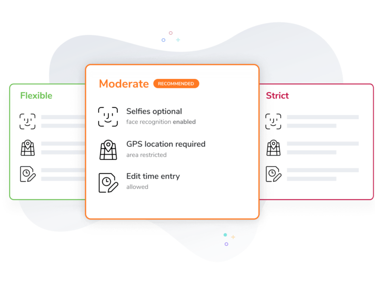 Time tracking restrictions for clocking in