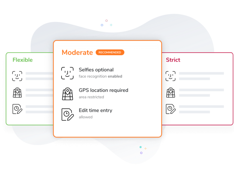 Time tracking restrictions for clocking in