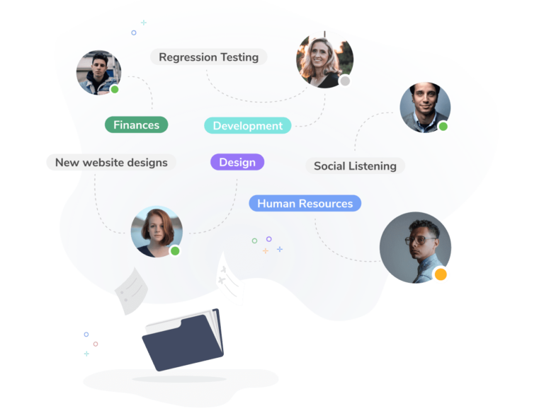 Team members tracking time across activities and projects