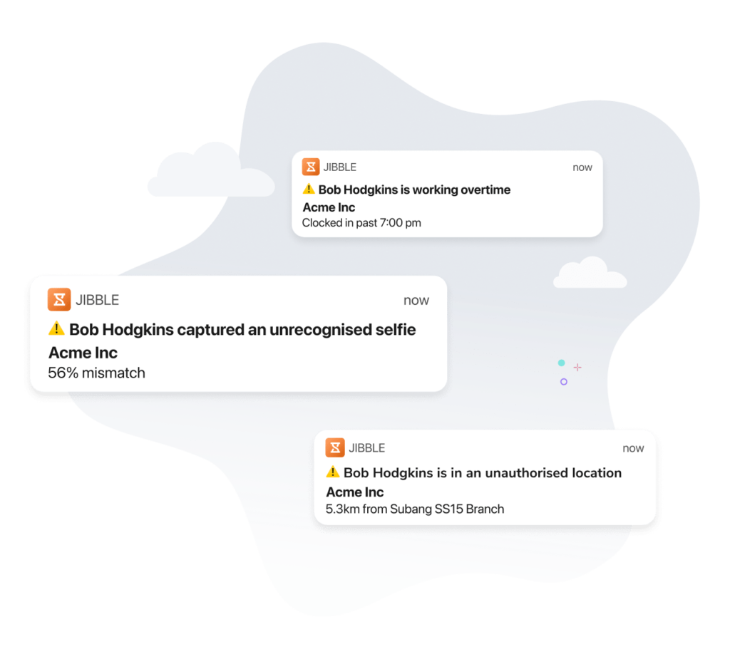Suspicious activities time tracking Slack notification