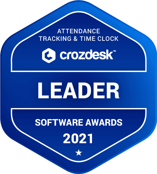 badge for crozdesk attendance tracking time clock software leader award
