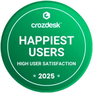 Crozdesk - High User Satisfaction (Happiest Users) 2025 Crozdesk - High User Satisfaction (Happiest Users) 2025