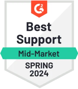 G2 - Best Support Mid-Market - Spring 2024 G2 - Best Support Mid-Market - Spring 2024