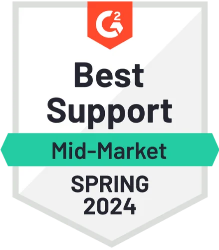 G2 - Best Support Mid-Market - Spring 2024 G2 - Best Support Mid-Market - Spring 2024