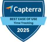 Capterra - Best Ease of Use (Time Tracking) 2025 Capterra - Best Ease of Use (Time Tracking) 2025