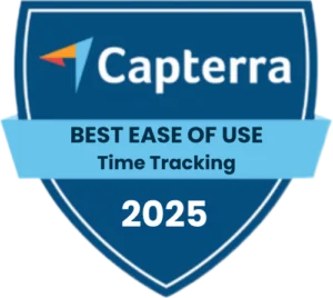 Capterra - Best Ease of Use (Time Tracking) 2025 Capterra - Best Ease of Use (Time Tracking) 2025