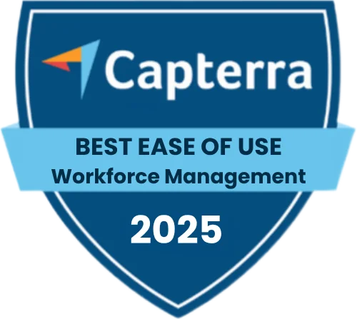 Capterra - Best Ease of Use (Workforce Management) 2025 Capterra - Best Ease of Use (Workforce Management) 2025