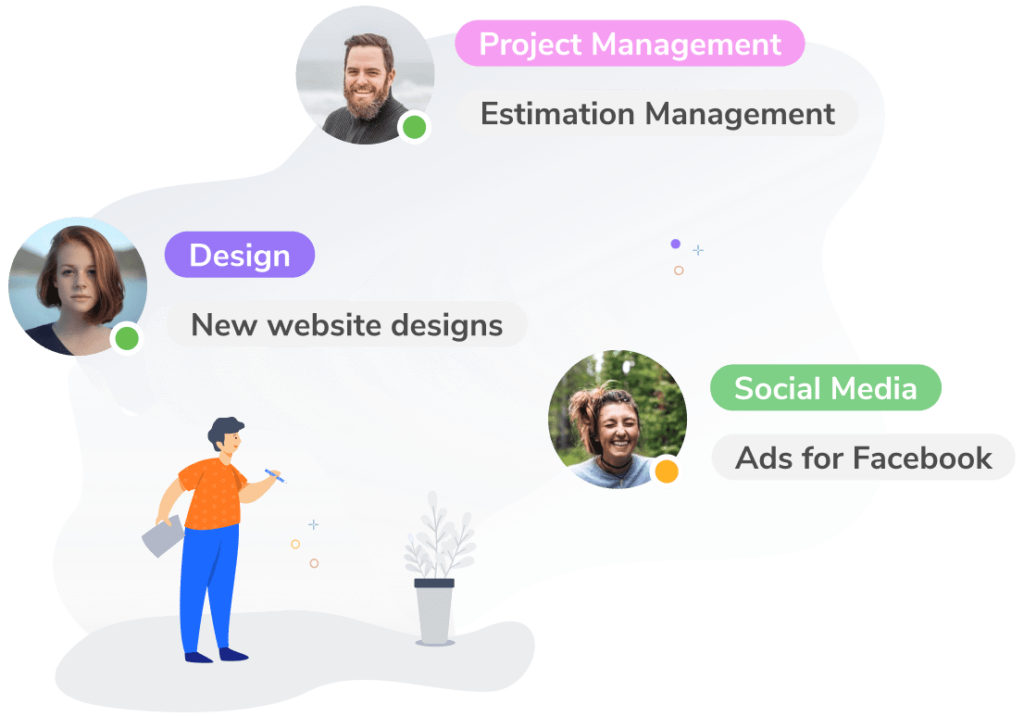 Activities in timesheet with manager illustration