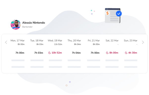 Weekly timesheet overview