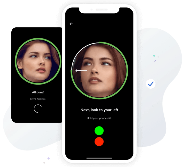 Mobile time clock showing face recognition