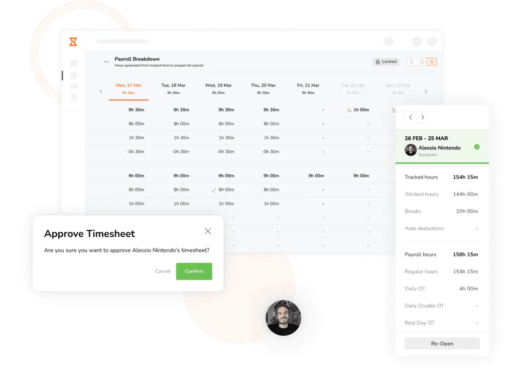 Approvals in time management software