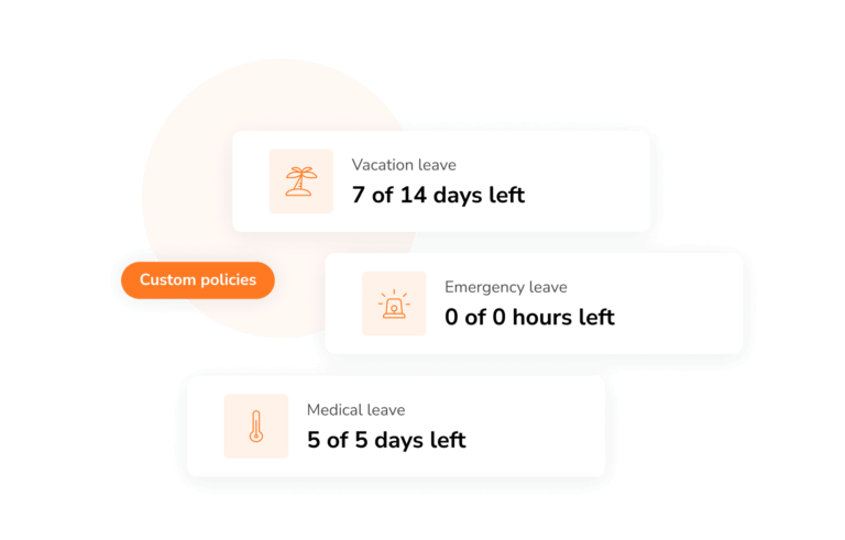 Sample of Custom Policies; Vacation Leave, Emergency Leave and Medical Leave.