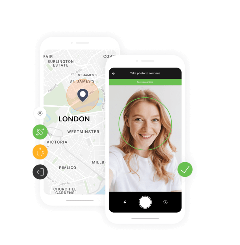 GPS Face recognition success for time tracking in London
