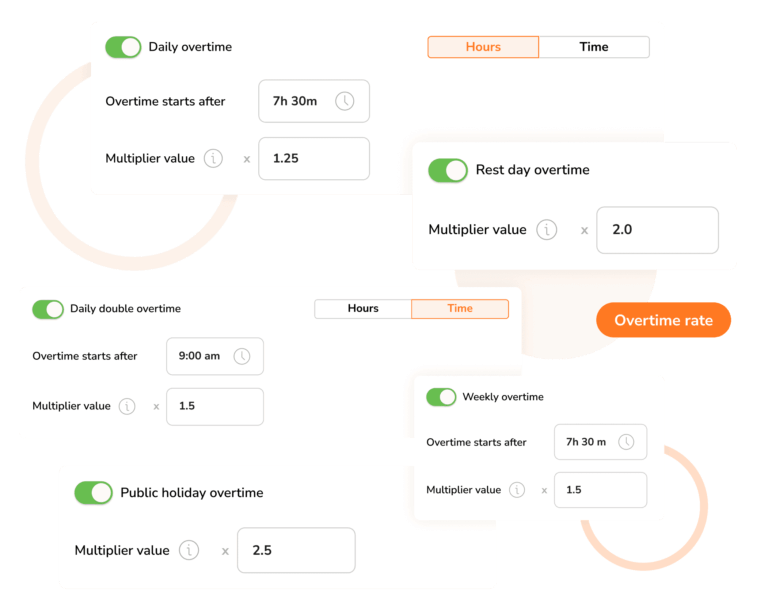 Defina valores de horas extras no sistema de presença online