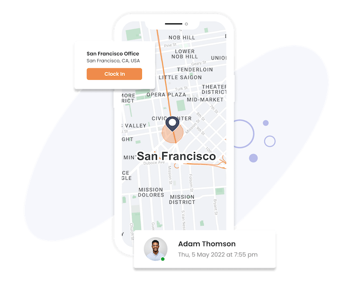 Time tracking with GPS on mobile