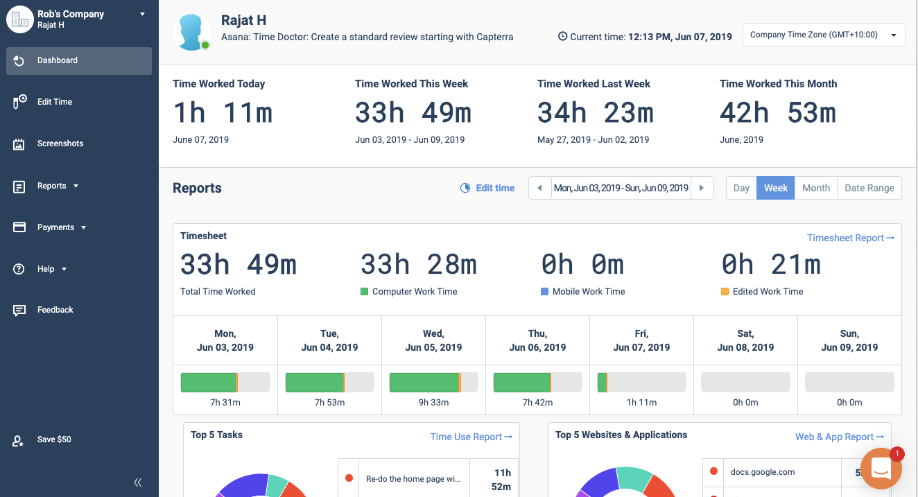 Overview of Time Doctor time tracker