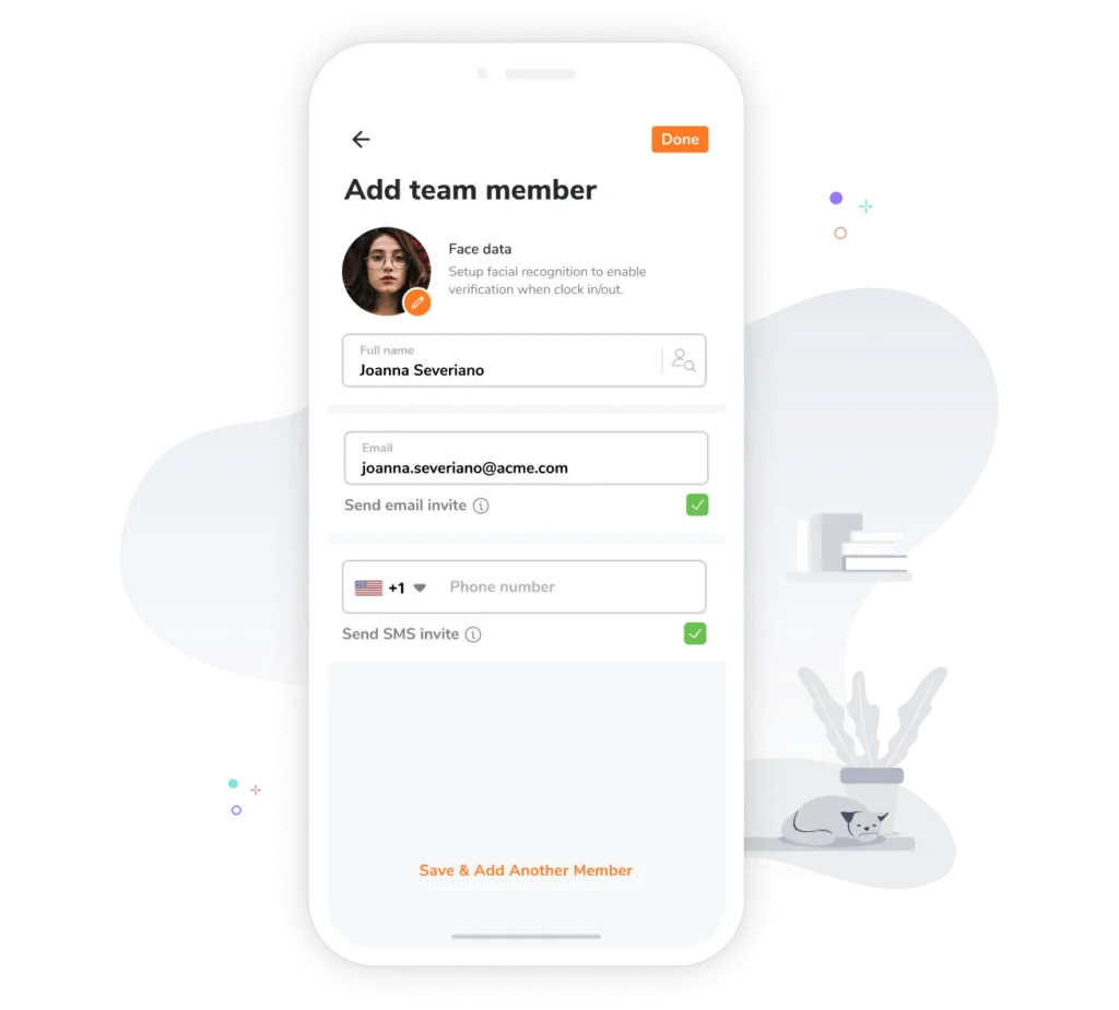 Jibble adding team member via mobile app