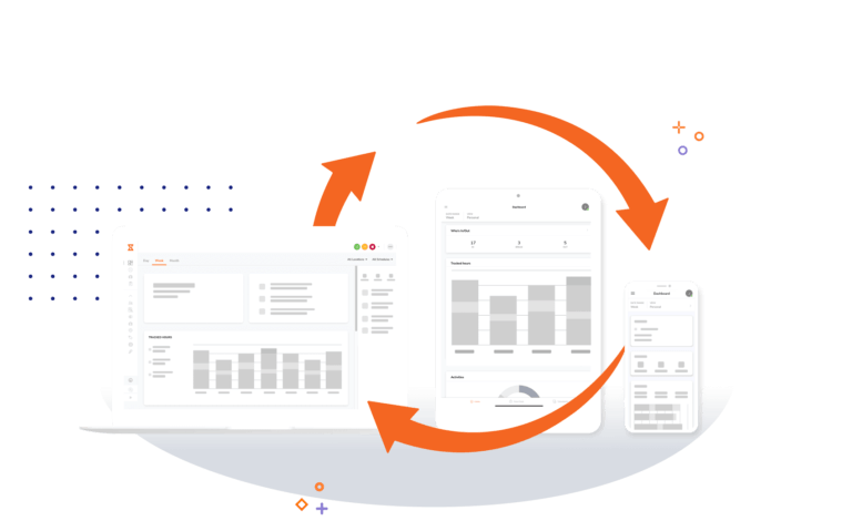 Time tracking on 3 devices illustration