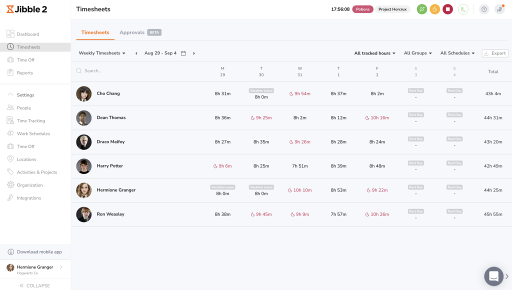 Jibble Timesheet App