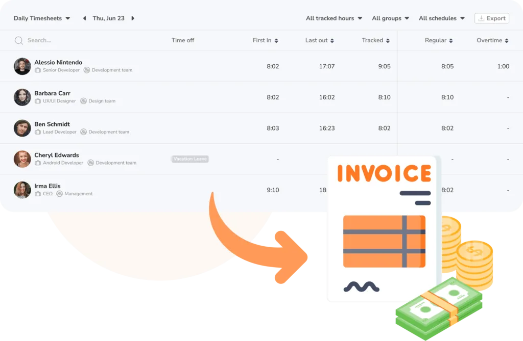 timesheet diubah menjadi invoice