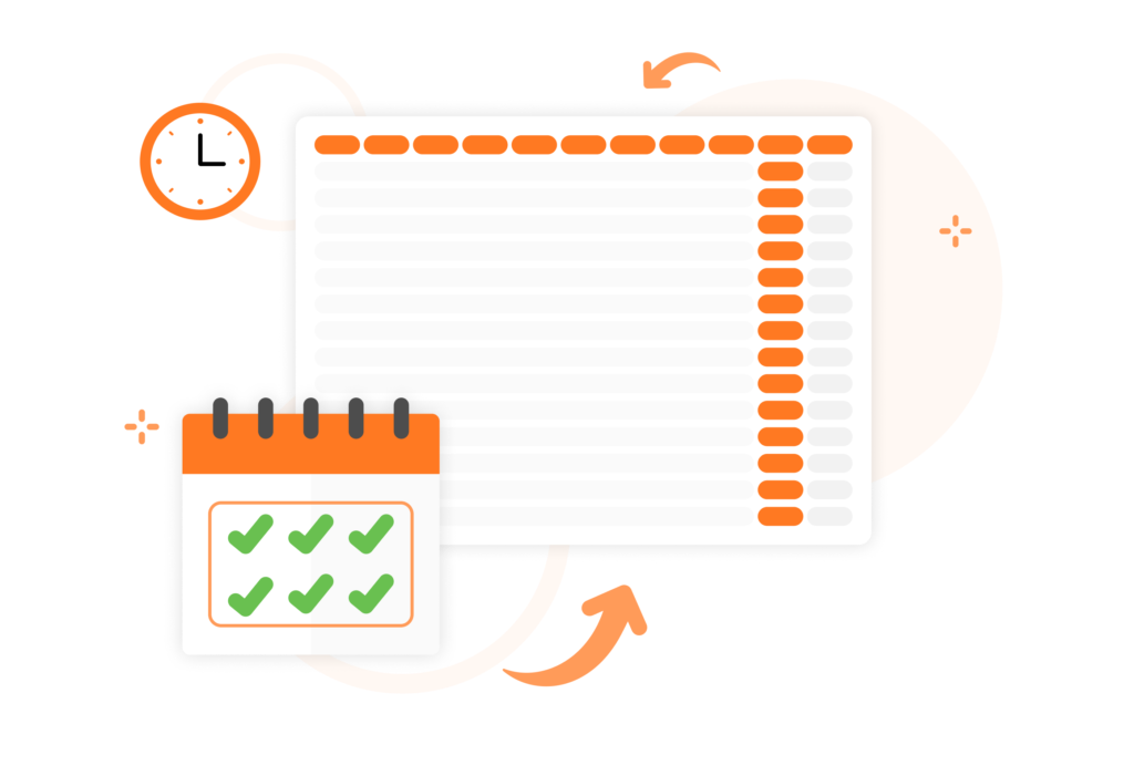 A timesheet sample for the month