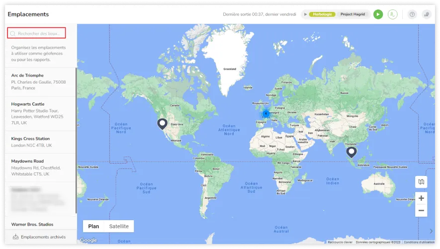 Enter an address in the search bar on the map.