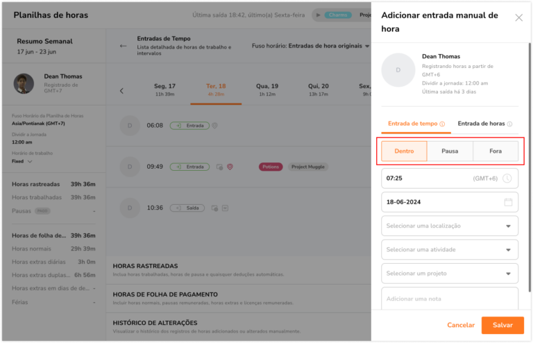 Add time entry