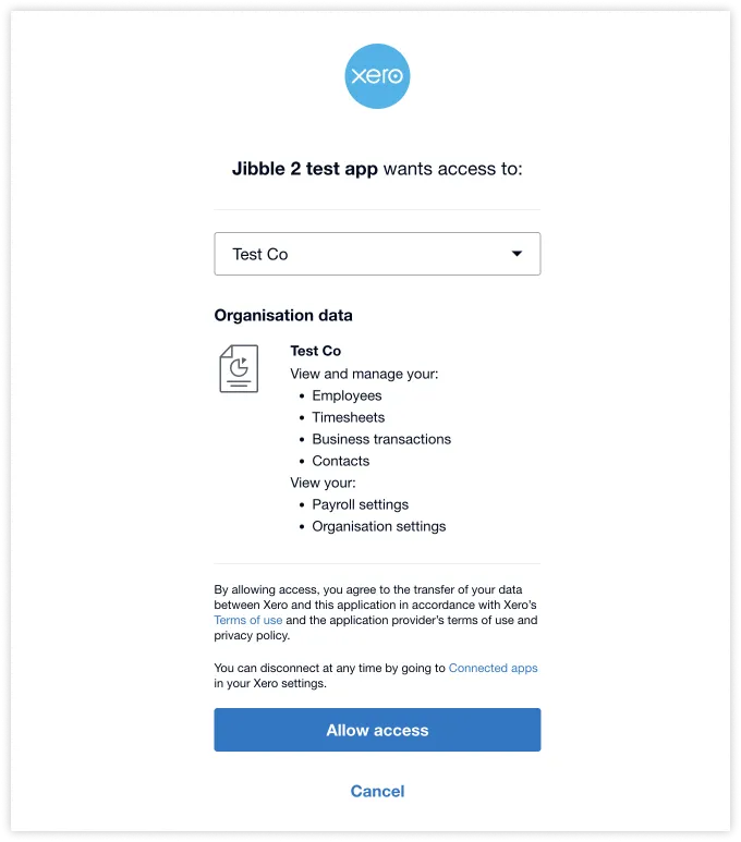 Allowing access to Jibble