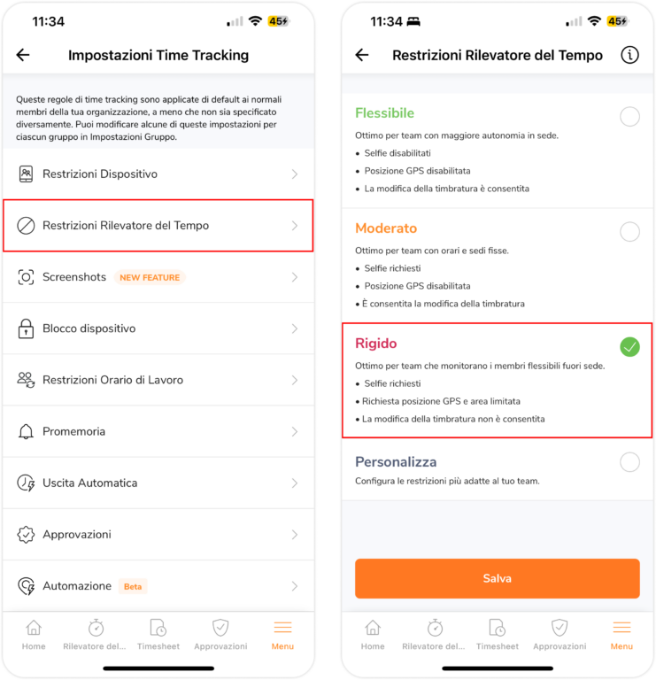 Time tracking settings strict 