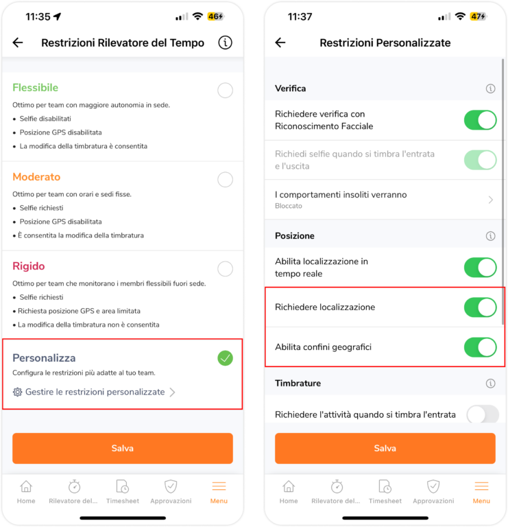 Time tracking setting custom 