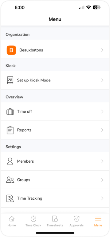 Mode kiosque sur mobile