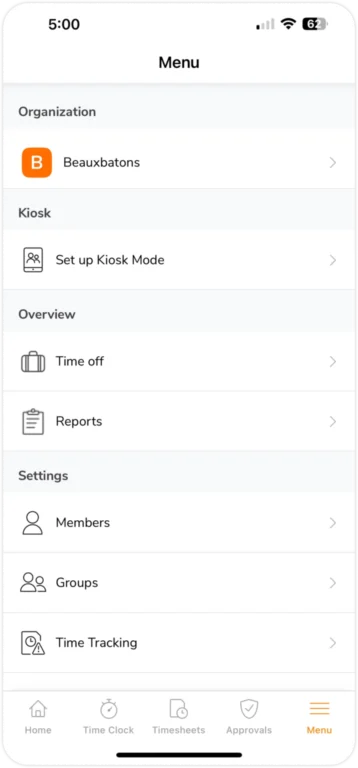 Przycisk na ekranie menu do przełączania z trybu osobistego na tryb kiosku.