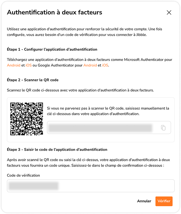 Enabling 2FA on web
