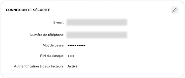 Login and security in account settings
