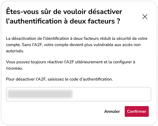 Disabling 2FA on web