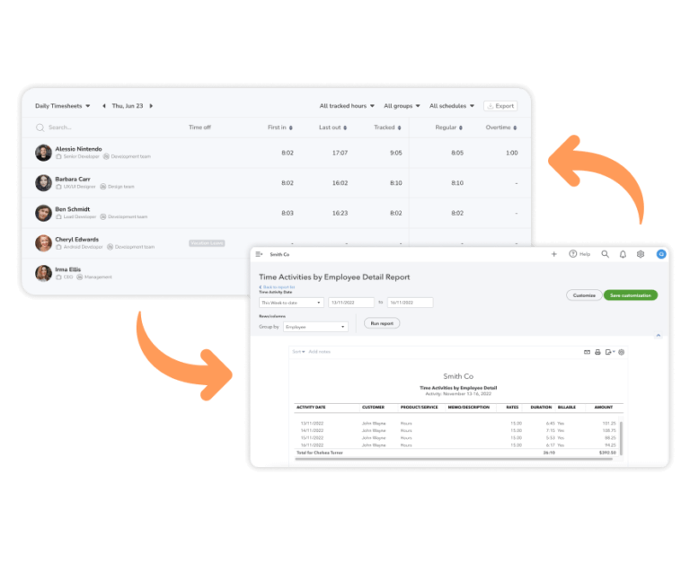 Jibble timesheet compared to Quickbooks'