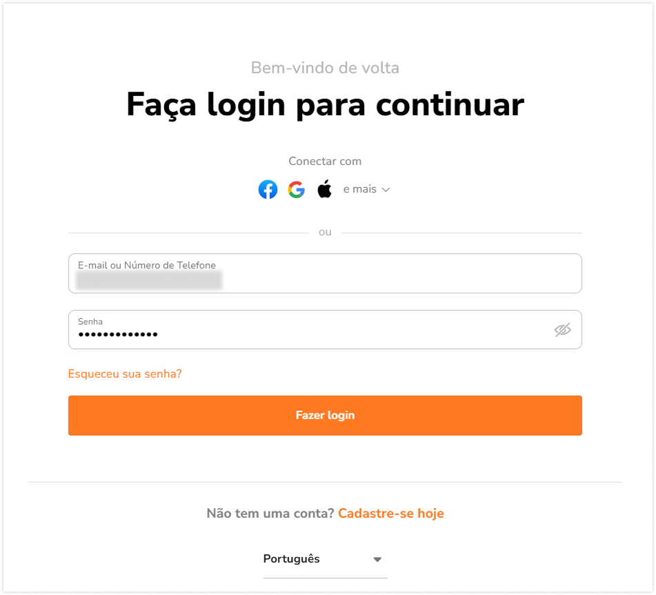 Logging in via web app