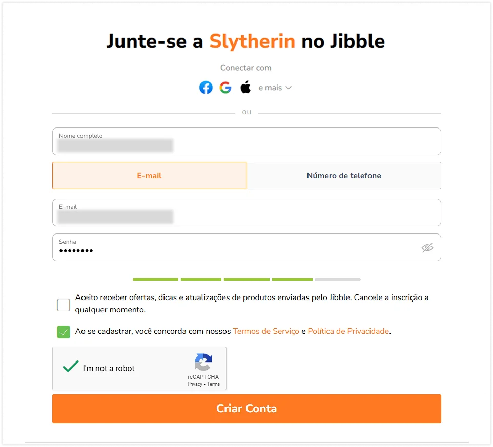 Entrando em uma organização pelo link direto