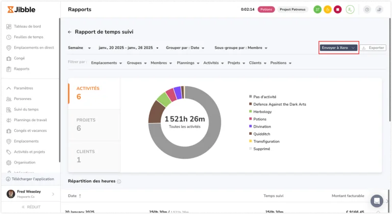 Envoyer la facture à Xero