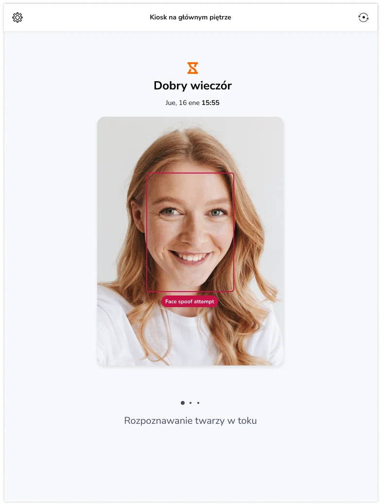 Face spoofing prevention on kiosk