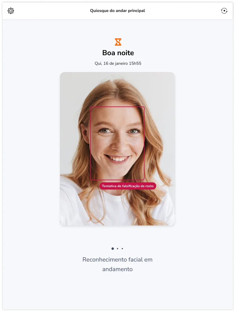 Prevenção de falsificação facial no quiosque