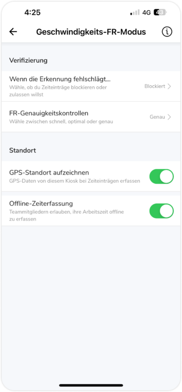 Speed FR mode on kiosk