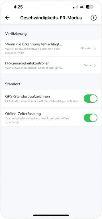 Speed FR mode on kiosk