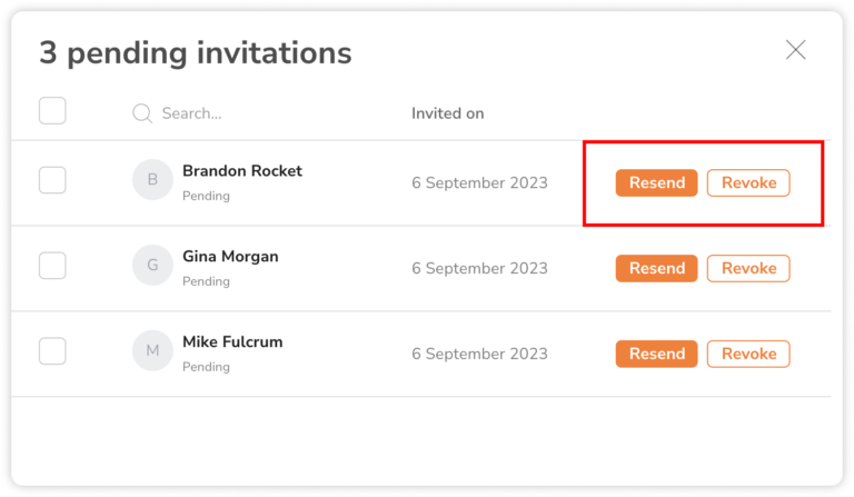 Resend or revoke invitations on web