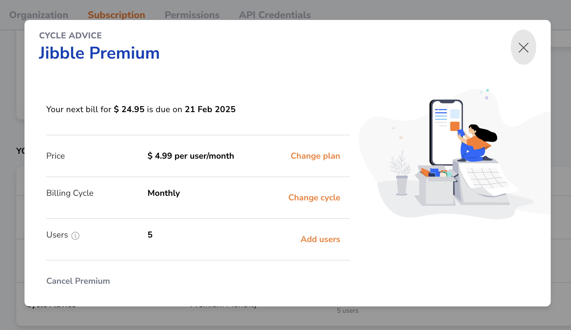 Melihat detail paket di aplikasi web