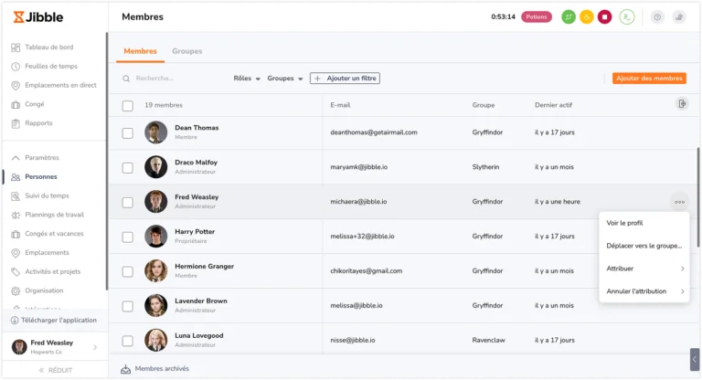 Sélectionner des personnes à ajouter à un groupe