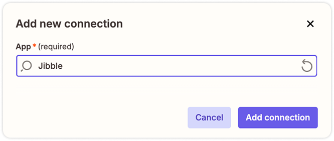 Procurando pelo Jibble para vincular com o Zapier